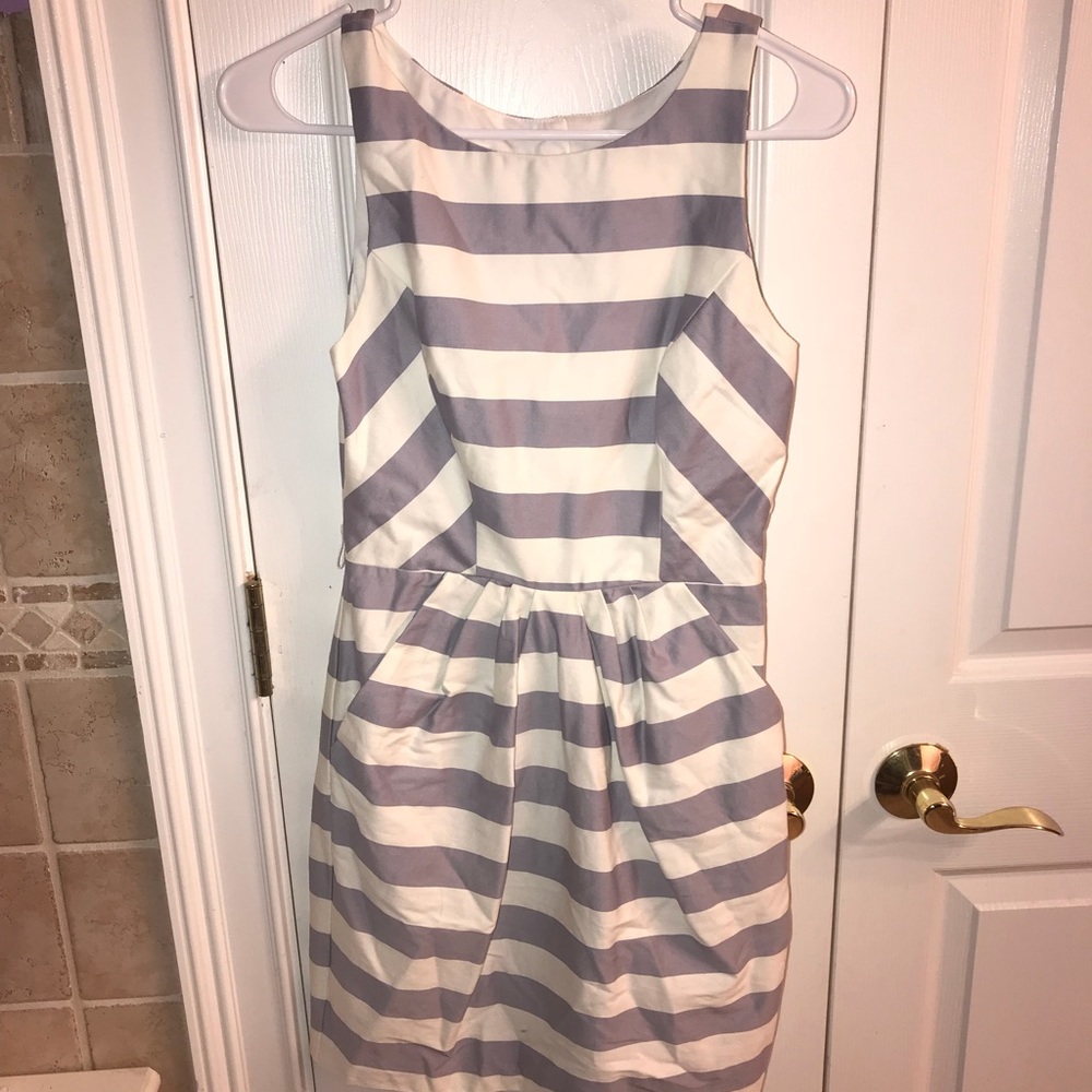 A grey and white striped Jodi kristopher dress